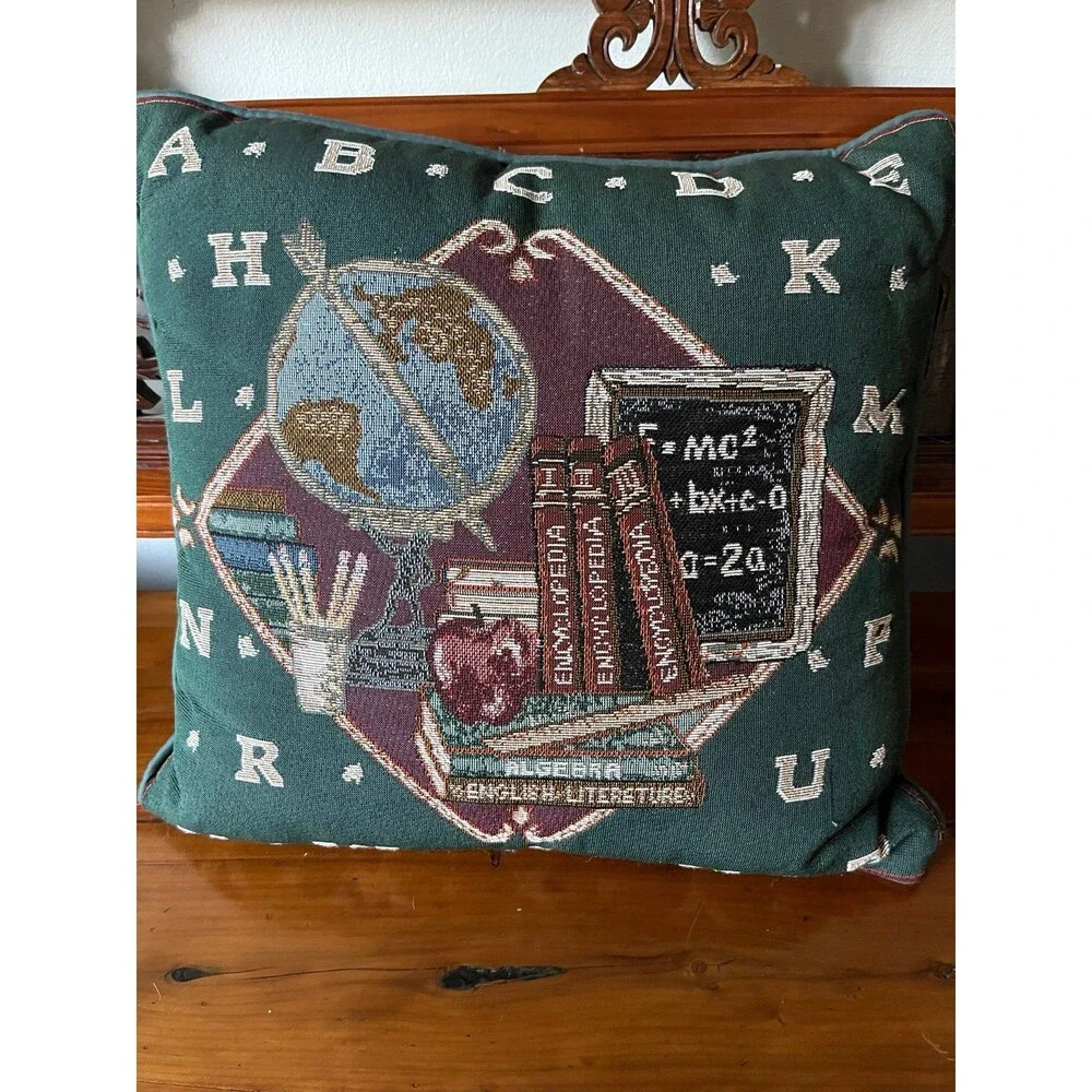Vintage School time Tapestry Pillow
